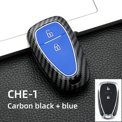 Carbon Fiber Car Key Case Key Cover (A blue shell)