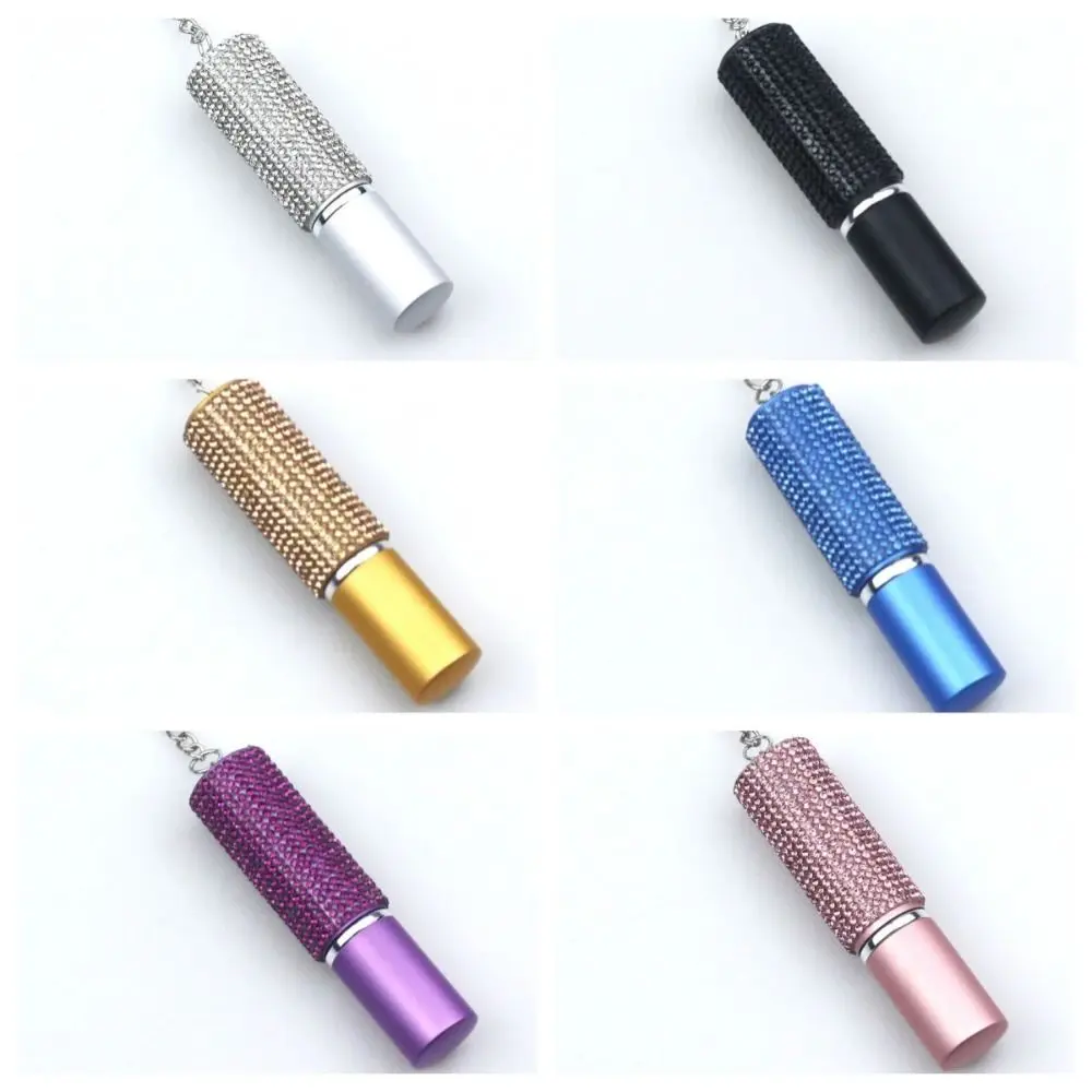 Shiny Empty Perfume Bottle Mini With Keychain Rhinestone Spray Liquid Bottle 10ml Compact Crystal Press Spray Bottle Women