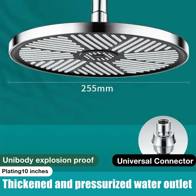 Ceiling Mounted High-Pressure Rainfall Shower Head Set with Three Flow Modes
