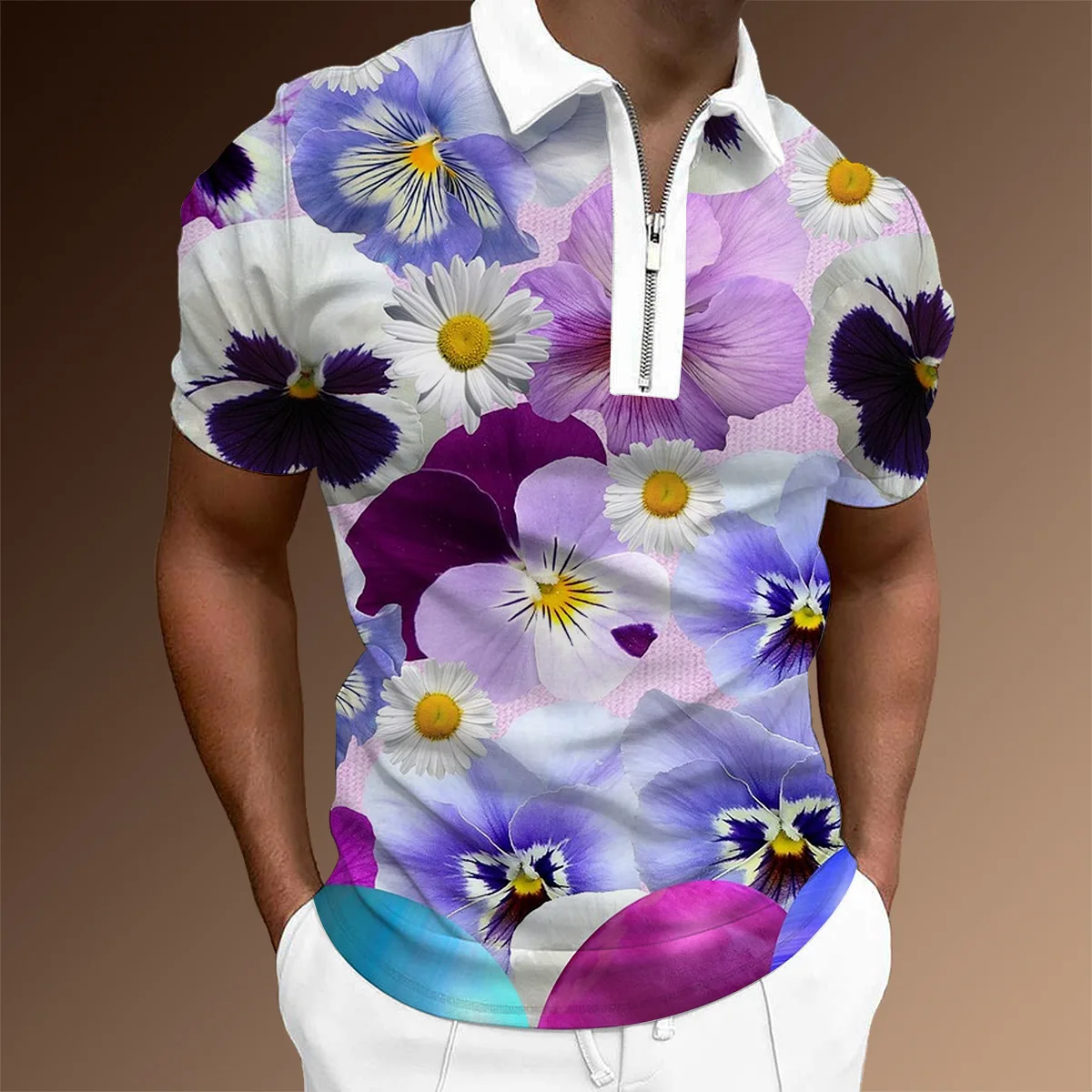 

Модная мужская летняя рубашка-поло с цветочным 3D принтом, рубашка-поло с коротким рукавом, красочная дышащая Повседневная рубашка-поло в стиле Харадзюку, топы