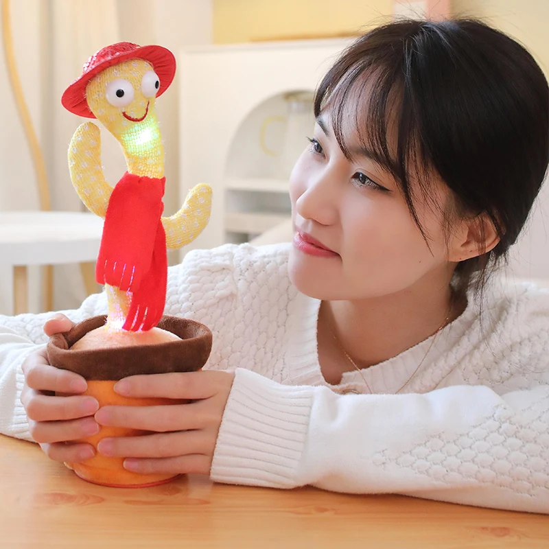 33cm KawaiI Talking Funny Cactus Animals Sloth Smart Plush Toy Speak Communication Sound Record Educational for Children Gifts