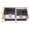 Stainless Steel Double Sink Wash Dishes With Drainer Deep Hidden Sink Bathroom Kitchen Accessories Household Items 6