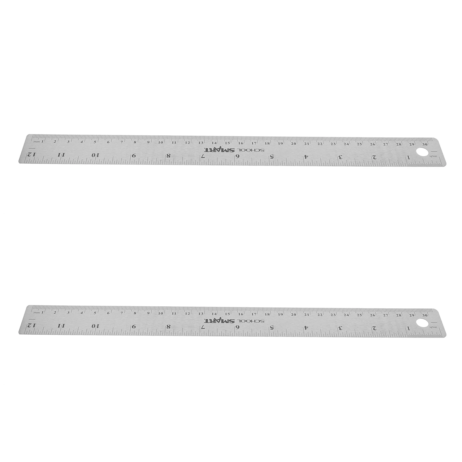 2 Pcs Cork Stainless Steel Ruler Metric Back Rulers Straight Edges