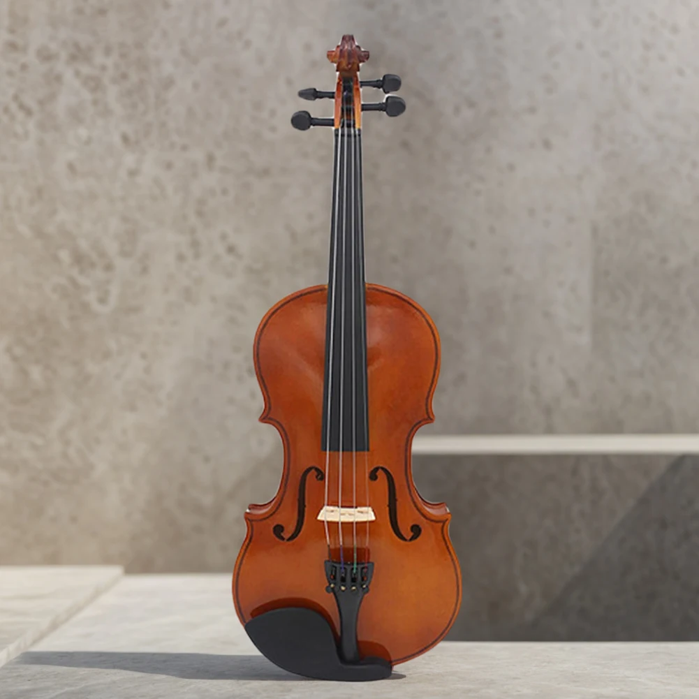 Violin 4/4 Full Set With Case Full Size Solid Wood Violin Set Extra String Rosin Tuner For Kid Adult Student Stringed Instrument