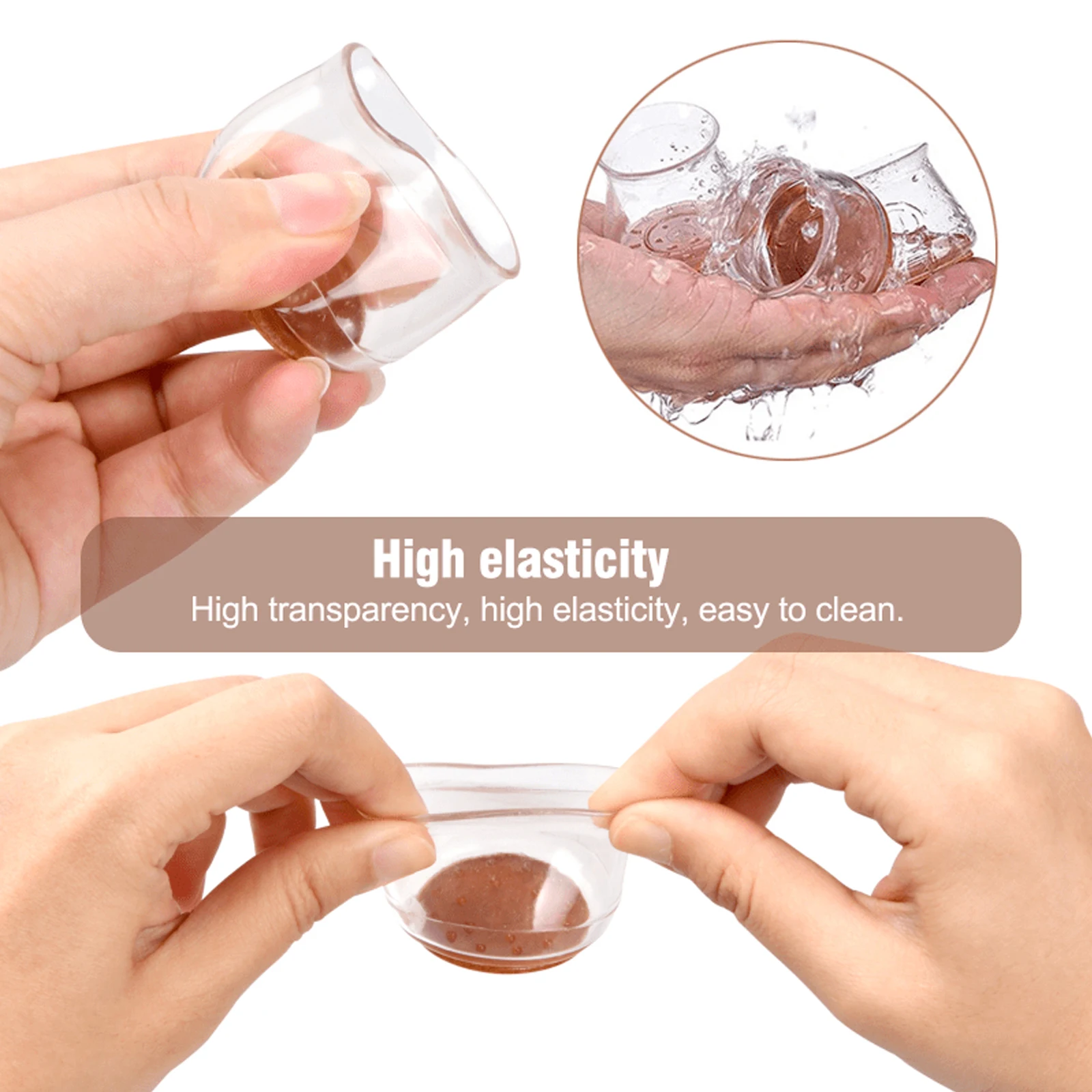 Silicone Chair Leg Floor Protectors 16pcs Transparent Round Chair Leg Covers Noise & Scratch Reduction