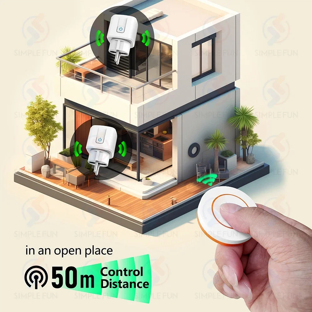 433Mhz EU FR 무선 원격 제어 플러그 16A 220V RF 스마트 소켓 미니 라운드 원격, 가전 제품 ON/OFF 용 전기 콘센트