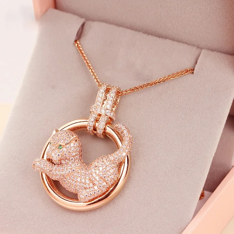 585 Purple Gold Pendant for women Plated 14K Rose Gold Luxury