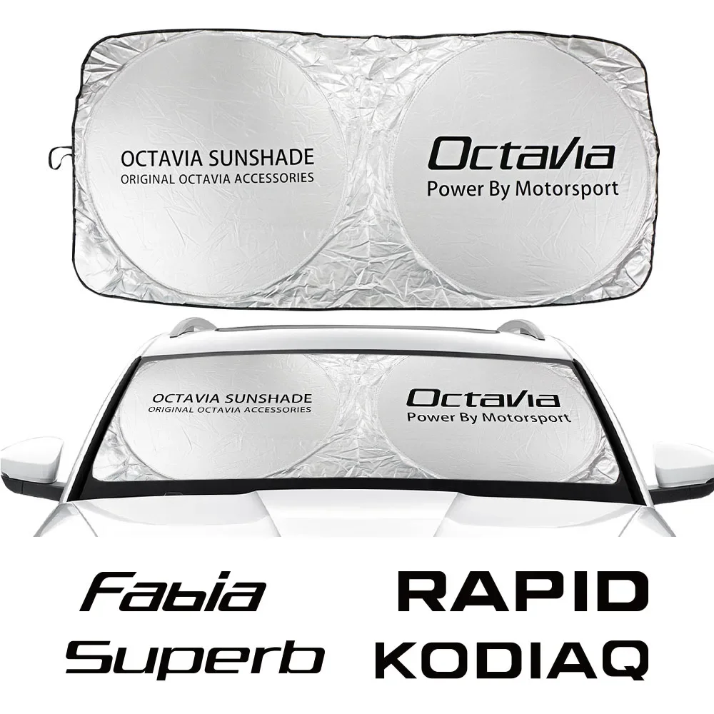 Car Windshield Sunshades Cover Skoda Octavia Fabia Rapid Superb Kodiaq Scala Karoq Citigo Kamiq Roomster Car Accessories windshield sunshades