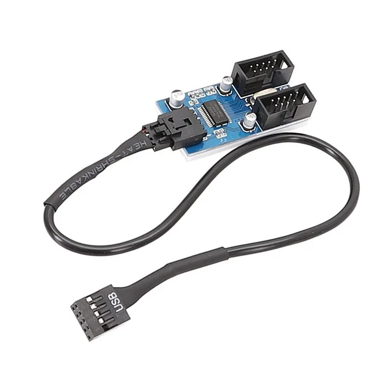 

30cm 9pin USB Splitter USB 9 Pin Interface Header Motherboard Extension 1 To 2/4 Cable Desktop USB2.0 HUB Connector Adapter Port