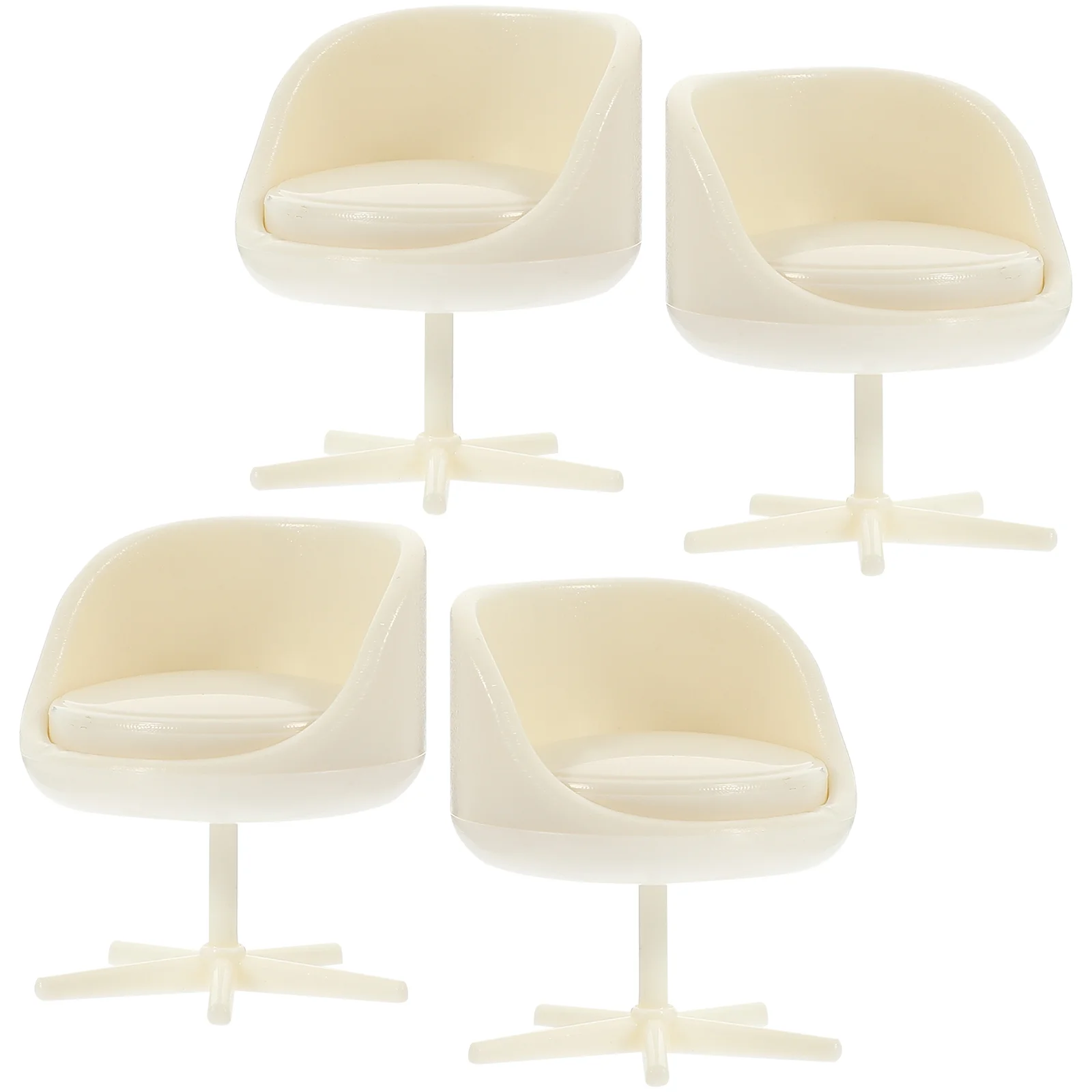 

4pcs House Mini Chairs Mini Plastic Chairs Miniature House Chair Decorations 1:25