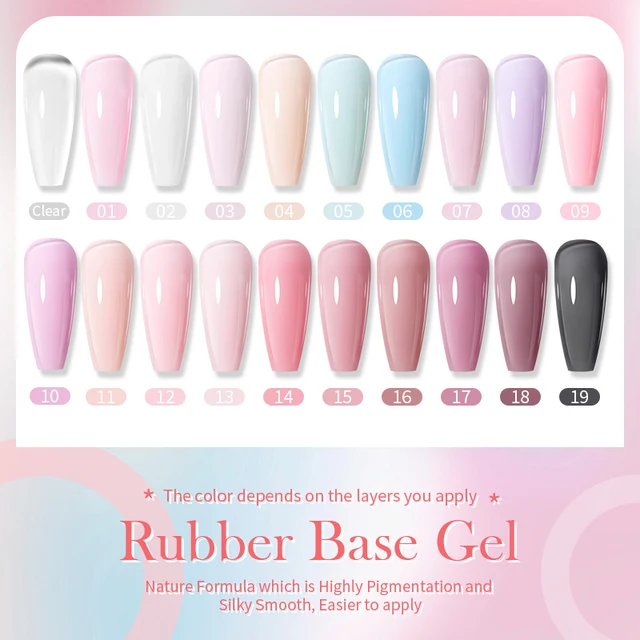 BORN PRETTY Milky Pink Rubber Base Gel Nail Polish Glitter 15ml Semi-Permanent Varnish Soak Off Self Leveling UV LED Gel 2