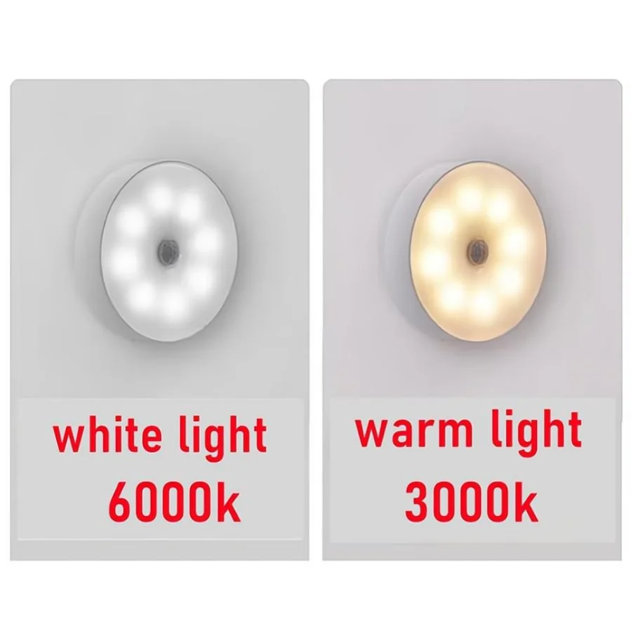 Motion Sensor Light Led USB NightLights Round Chargeable Lamp for Bedroom Kitchen Stair Hallway Wardrobe Lighting Cupboard 4
