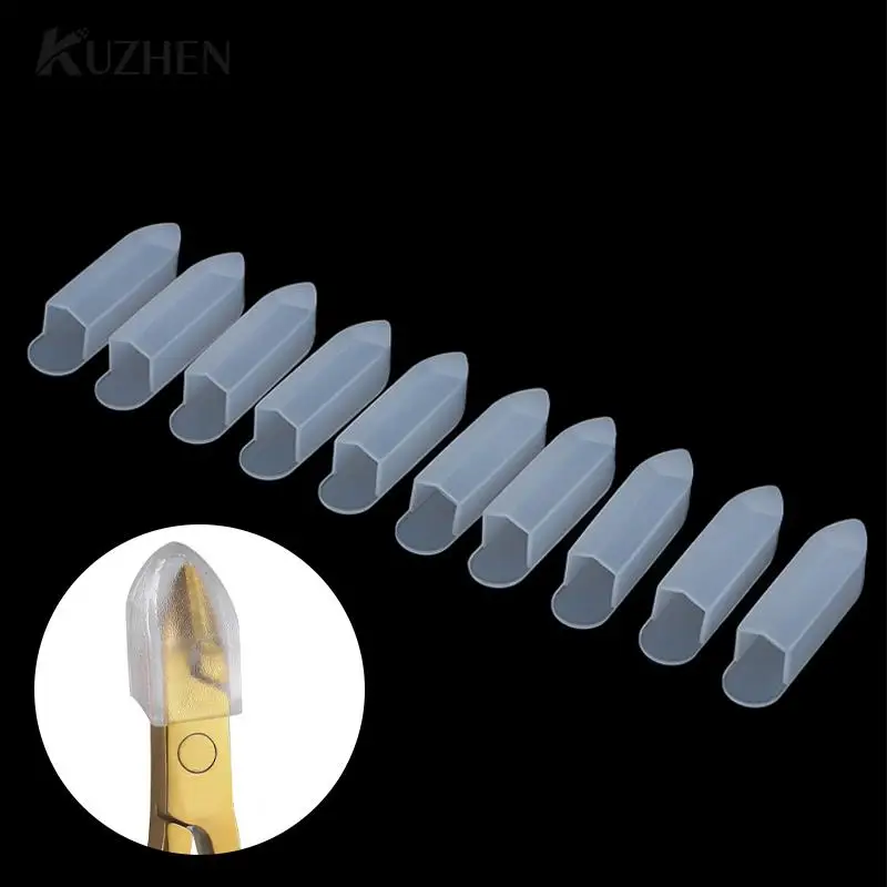 

10PCS Clear Dead Skin Clamp Sleeve Nipper Cover Protective Sleeve For Nail Cuticle Scissors Manicure Dead Skin Tweezers Cap