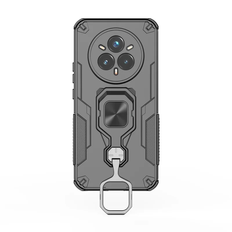 Shockproof Armor Magnetic Ring Holder Phone Case with Camera Lens Protection
