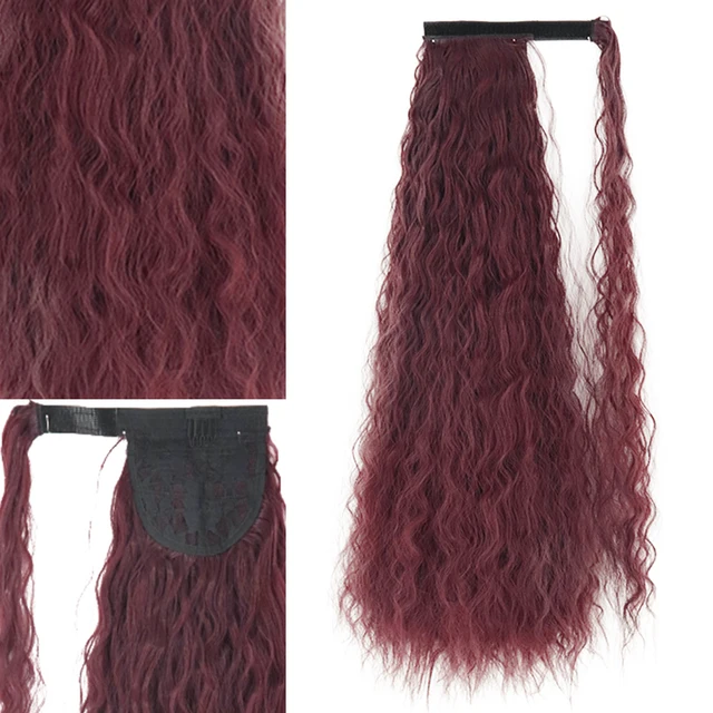 MERISIHAIR Synthetic Long Straight Wrap Around Clip In Ponytail Hair Extension Heat Reistan Pony Tail Fake Hair 19-99j