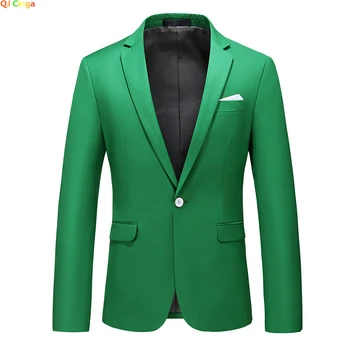 Bright Green Men's Suit Jacket, Stylish Slim Blazer, Wedding Party Dress Coat Suitable for All Seasons Asian Size M-5XL 6XL 1