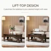 Lift Top Coffee Table with Hidden Compartment and Storage Shelf, 38.6in L, Café Tables 4