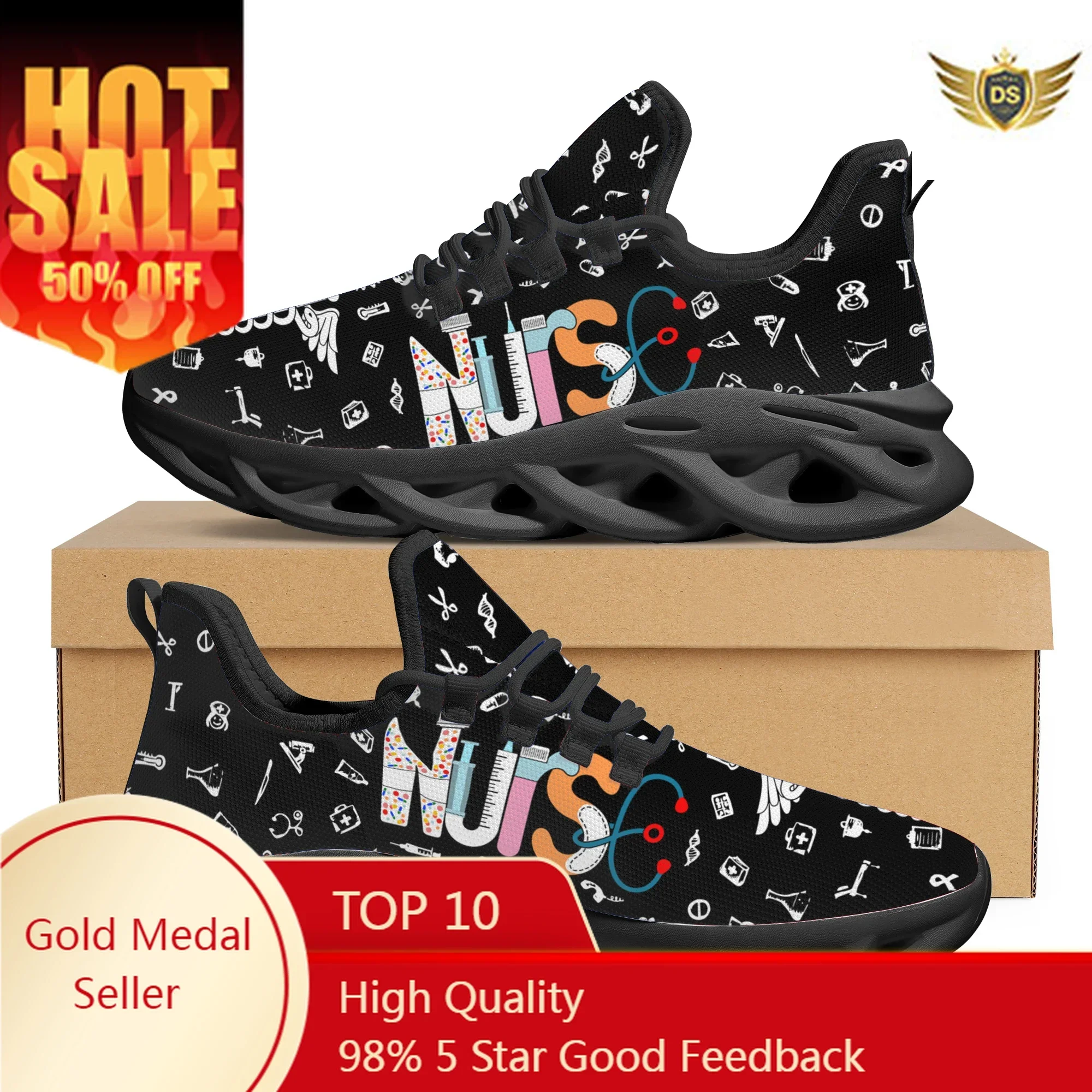 Fashion Lace Up Women Comfortable Platform Sneakers Doctor Hospital Surgical Equipment Brand Design Running Shoes Jogging Shoes