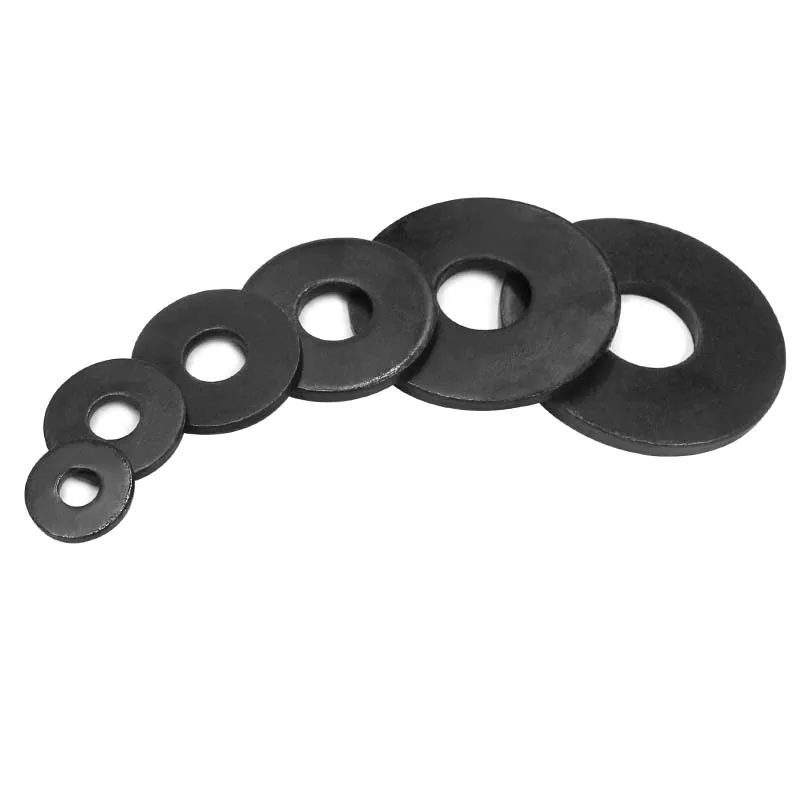 1/50Pcs Carbon Steel Washers M3 M4 M5 M6 M8 M10 M12 M14 M16 Non-standard Black Large Size Oversize Big Wider Flat Washer Plain Gasket