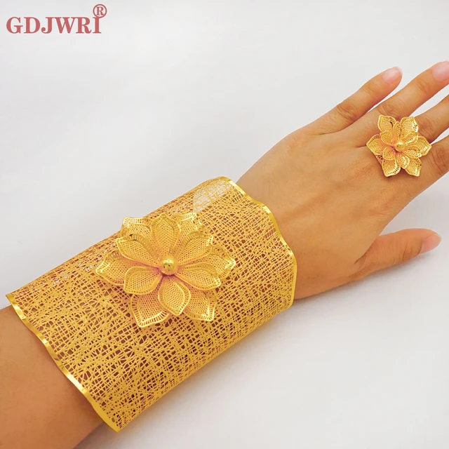 Luxe Vrouwelijke Dubai Gouden Kleur Grote Armbanden Voor Vrouwen Bruiloft Bruid  Armband Marokkaanse Bangles Afrikaanse Arabische Sieraden Midden oosten| |  - AliExpress