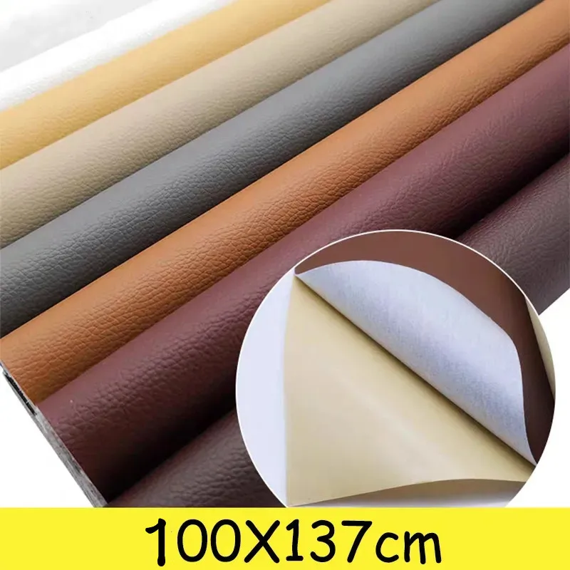 

Self-Adhesive 100x137cm Leather Self Adhesive PU Leather Repair Patches Fix Sticker for Sofa Car Seat Table Chair Bag Shoes Bed