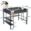 Bunk Beds Full Size Loft Bed, Desk & Shelves/Sturdy Metal Bed Frame/Noise-Free Wood Slats/Comfortable Bunk Beds 4
