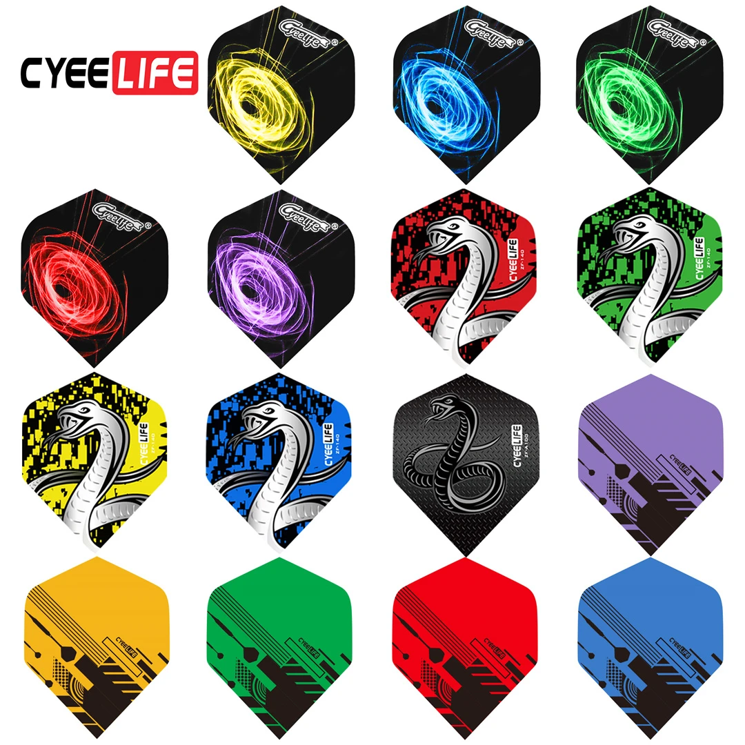 Cyeelife 30pcs Darts Flights Standard Colour Pet Dart Feather Outdoor Wing Tail Mixed Pattern