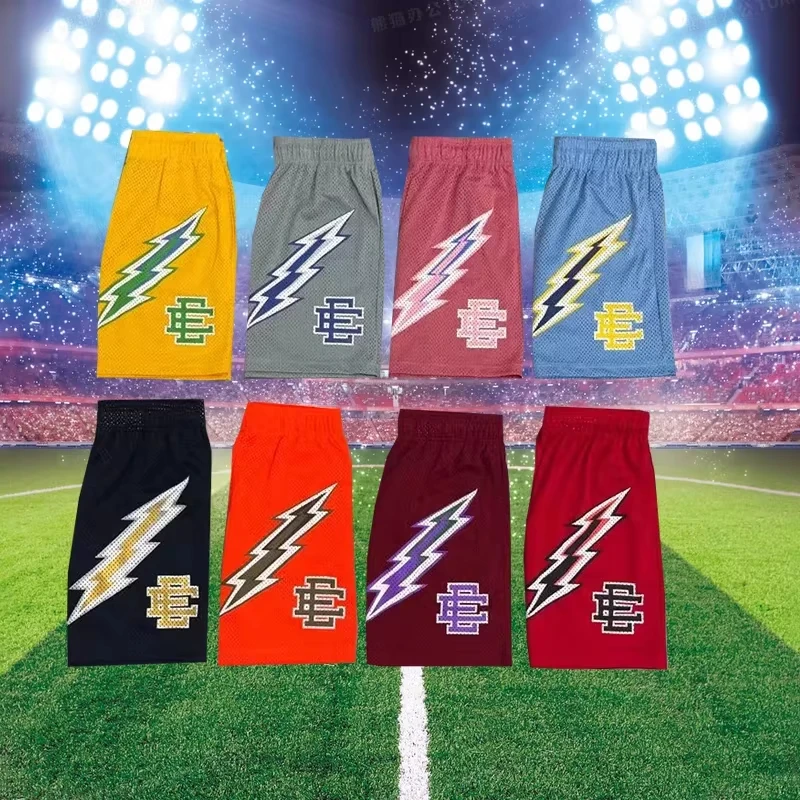 New Men's and Women's Quick-drying Basketball Shorts American Lightning Printing Fashion Trend Luxury Shorts Street Y2K
