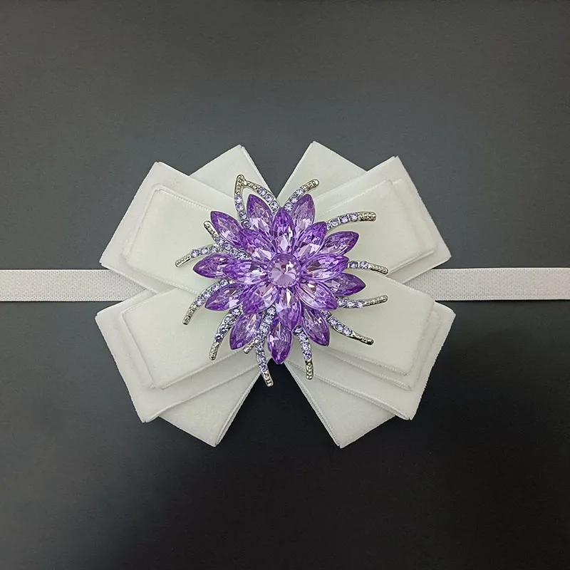 Samt-Strass-Fliegen für Herren, britisches französisches Business-Bankett, Anzug, Hemd, Accessoires, Hochzeitskragen, Blume, handgefertigte Geschenke – Detail 6