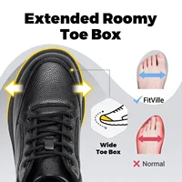 Fitville Wide Version Men's Leather Shoes Walking Shoes Oxford Shoes For Formal Business Shoe Comfortable All Day Wear 2