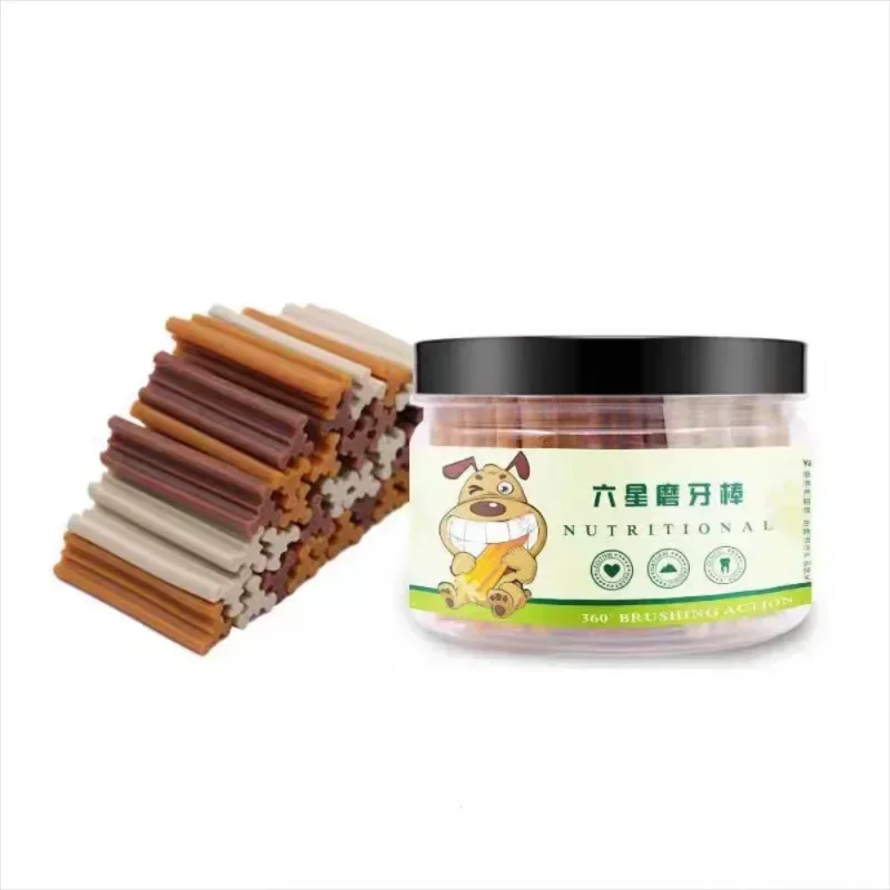 Dog Snacks Six Star Molar Stick Pet Dog Teeth Cleaning and Bite-resistant Teddy Bago Molar Teeth Cleaning Bone 265g Treats