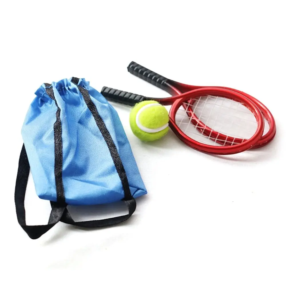 DollTennisRacketkitsSportEquipmentSetMiniatureRacquetBallBag