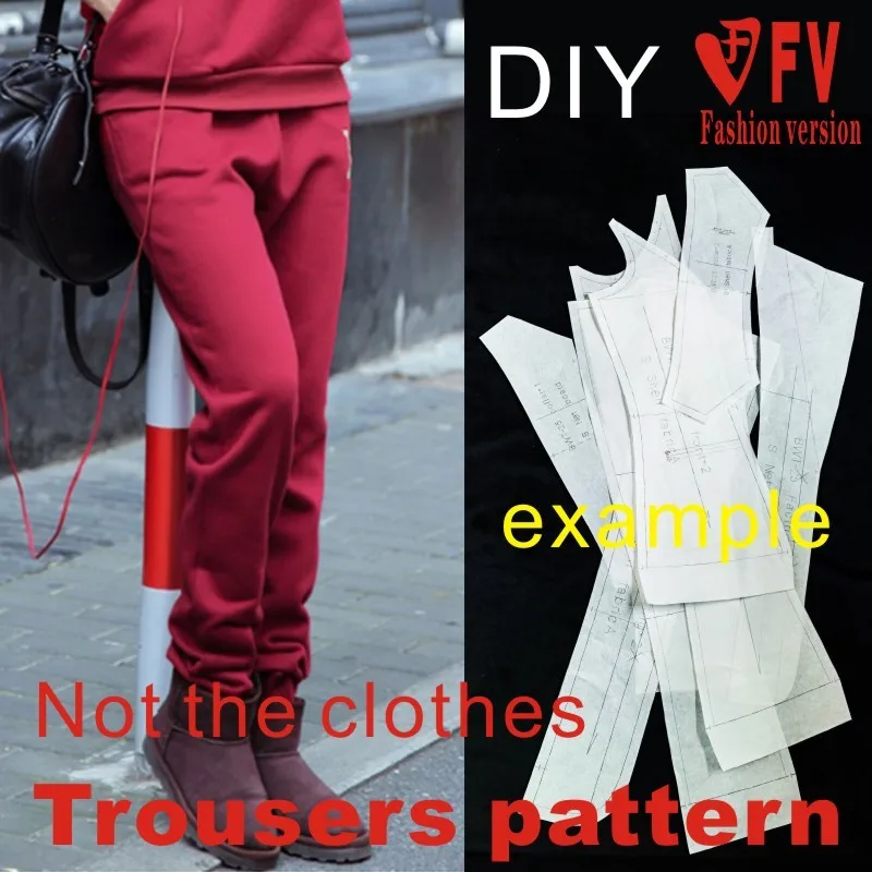 Pants sewing pattern The trousers pattern(Not the pants) elastic Motion pants BCK-29