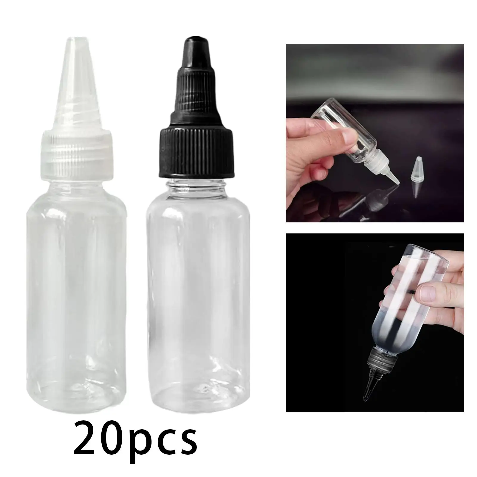 Lot de 20 flacons compte-gouttes Sharp Mouth 30 ml pour encre à l'huile