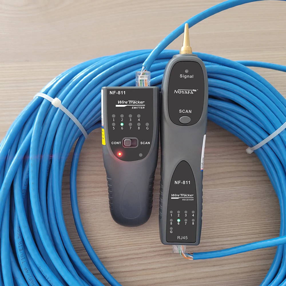 Noyafa Novo Nf811 Cabo de Rede Testador Rj11 Rj45 Telefone Fio Rastreador Toner Ethernet Cabo Detector Linha Continuidade Teste Ferramenta - Imagem 6