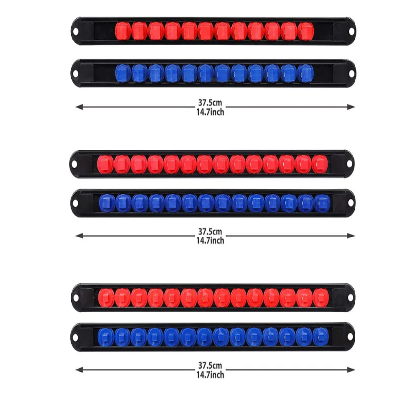 360° Swivel ABS Socket Organizer 1/4Inch 3/8Inch 1/2Inch Premium Quality Socket Clip Rail Holder socket organizer tools Blue&Red