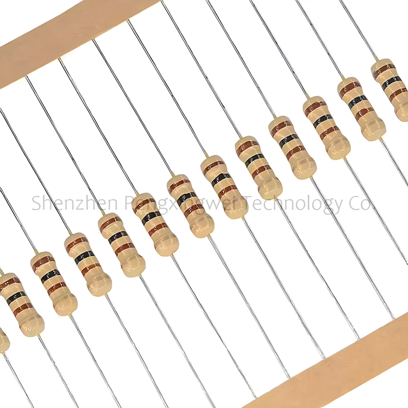 100pcs 0.5W 1/2W 5% Carbon Film Resistor 1 1.2 1.5 10 12 15 100 120 150 Ohm R K 1R 1R2 1R5 10R 12R 100R 1K 10K 100K 0.1R-1M carbon film resistor