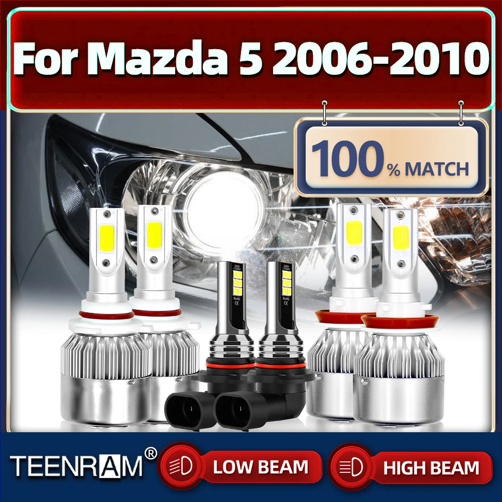 

H7 9005 HB3 Car Headlight Bulbs 60000LM CSP Chip LED Lamp H11 Auto Fog Lights 12V 6000K For Mazda 5 2006 2007 2008 2009 2010