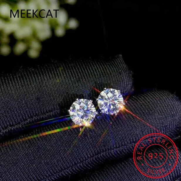

Серьги из серебра 925 пробы с муассанитом, карат, 6 мм