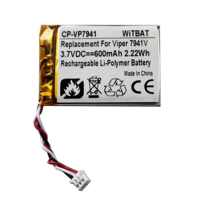 New Battery for Viper 7941V,7944V,7945V,Python 7941P,7944P,7945P;Clifford 7941X,7944X,7945X Wireless Remote Control Li-Po 3.7V