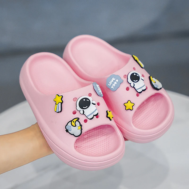 

Children Slipper Boy Girls Flip Flop Cartoon Astronaut Indoor House Shoes Sneaker Soft Summer Beach Slipper for Girls Boys