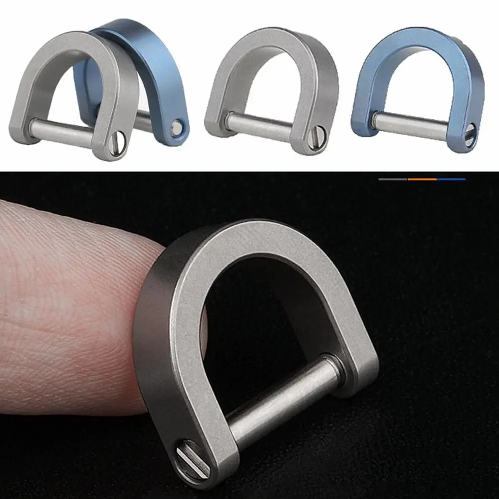 Titanium Alloy Buckles 3 Sizes High Quality Horseshoes D Bow Staples Shackle Key Ring Outdoor Accessories