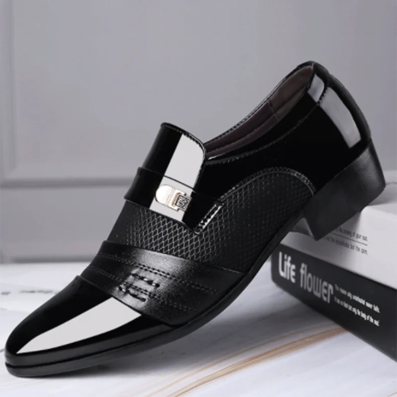 

Former Men Shoe Black Leather Shoes for Men Luxury Plus Size Party Office Business Casual Shoes Loafers Zapatos De Vestir Hombre