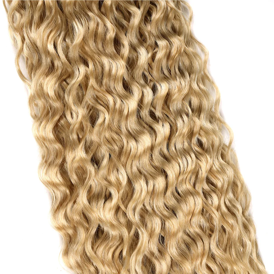 Hair Extensions BOL Curly Organic Hair Extensions 32Inch Long Synthetic Bundles Ombre Blonde For Women