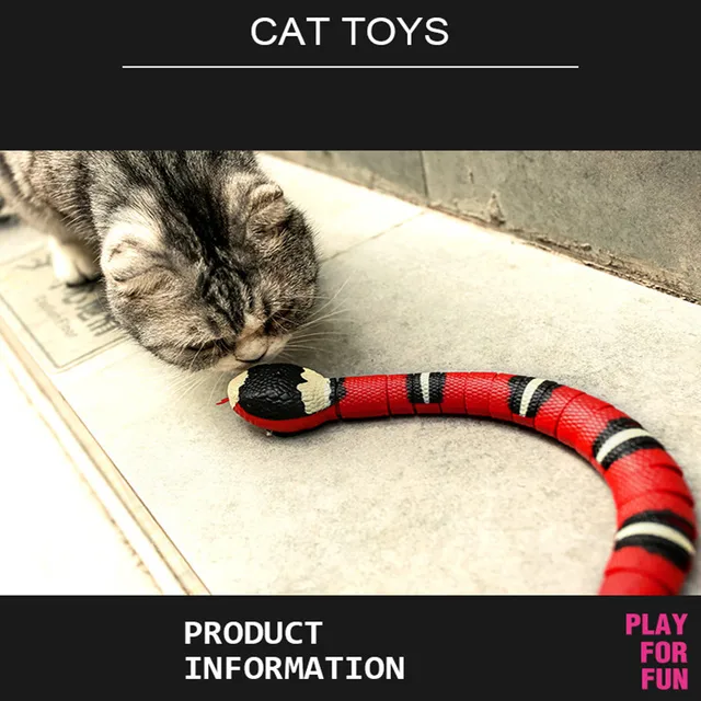 Smart Sensing Interactive Cat Toys Automatic Eletronic Snake Cat Teasering Play USB Rechargeable Kitten Toys for Cats Dogs Pet 5