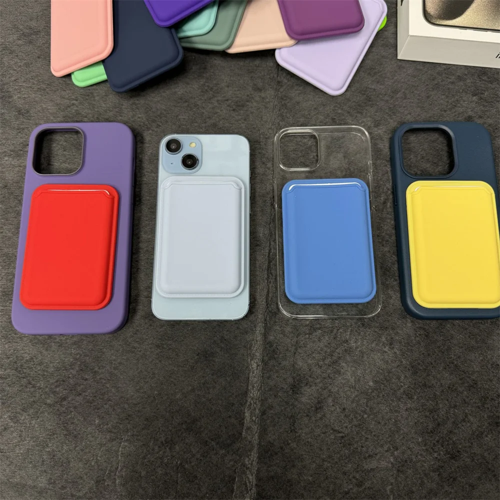 Magnetic Silicone Wallet Case with Card Slot and Phone Bag Cover