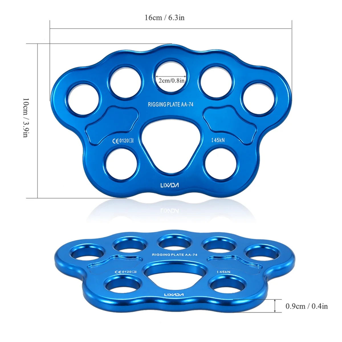 8 Gaten Buitenpoot Tuigage Plaat 45kn Rotsklimmen Bergbeklimmen Ankerpunt Connector Versnelling Tuigage Plaat