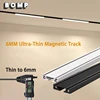 Magnetic Light Track 6MM Ultra Thin Surface Mount Ceiling Lighting Black White Slim Modern Flexible Home Magnet Track Rail 1M 2M 1