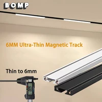 Magnetic Light Track 6MM Ultra Thin Surface Mount Ceiling Lighting Black White Slim Modern Flexible Home Magnet Track Rail 1M 2M 1