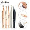 NATUHANA Anti-static Straight Eyelash Extension Tweezers Industrial Precision Curved Straight Lash Eyebrow Tweezers Makeup Tools 1